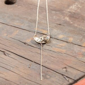collier botanique argent massif fleur